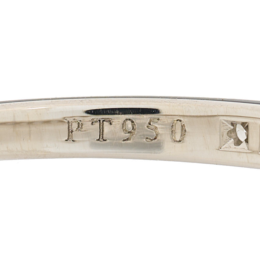 Tiffany Platinum Diamond Half Circle Wedding Band Ring 53 6.5 5 of 5
