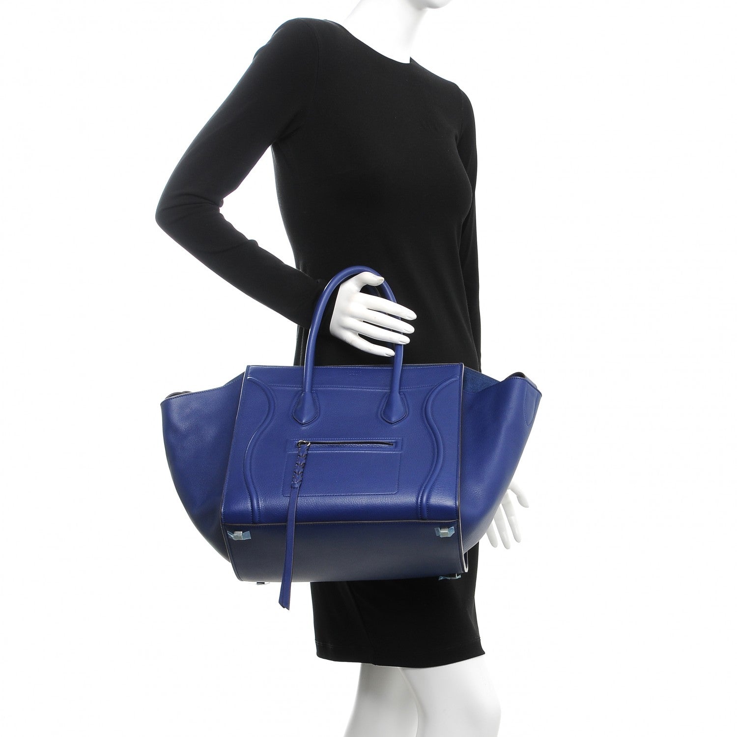 Celine Supple Calfskin Medium Phantom Luggage Indigo 2 of 7