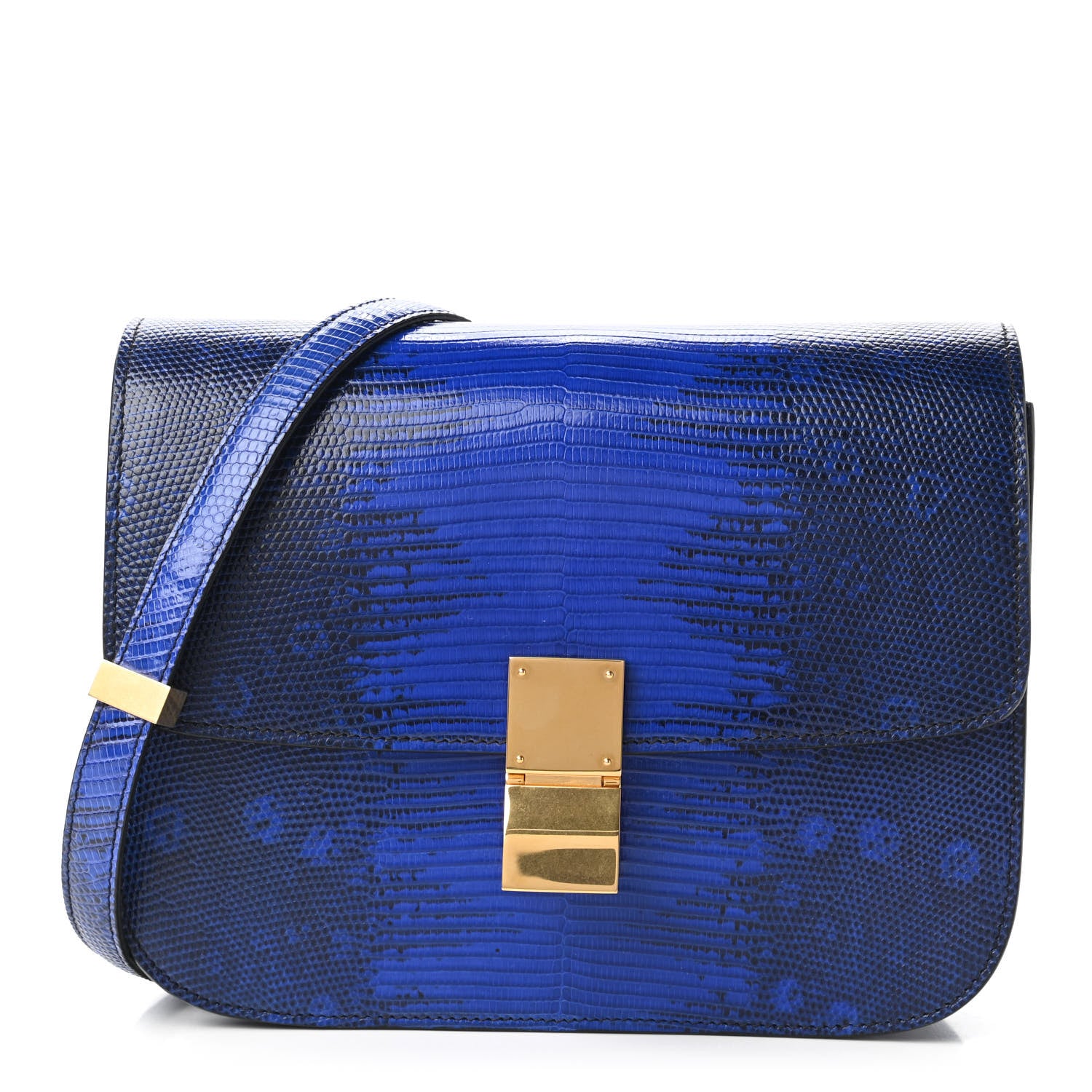 Celine Lizard Medium Classic Box Flap Bag Indigo 1 of 10