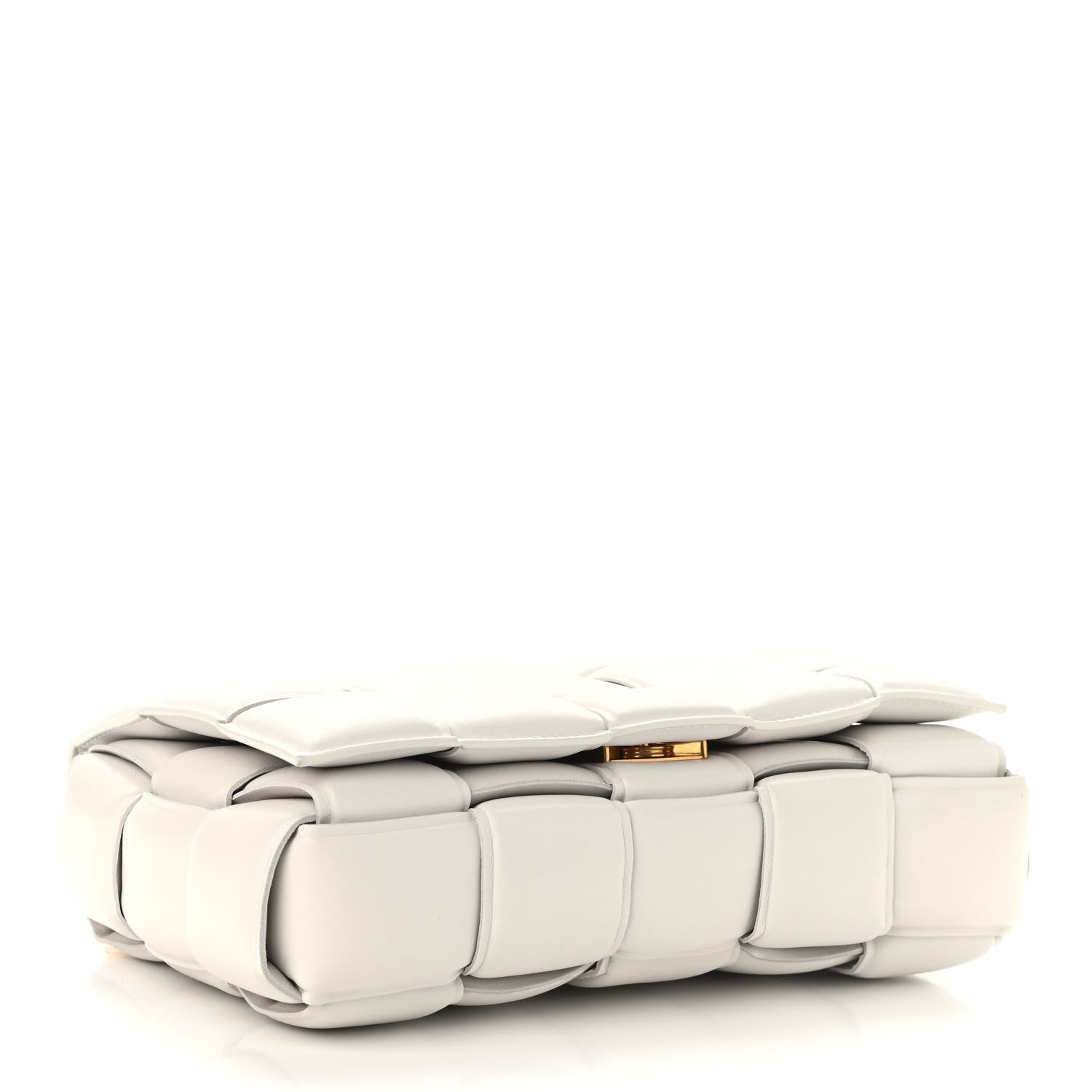 Bottega Veneta Lambskin Maxi Intreccio Padded Chain Cassette Crossbody Bag White 4 of 9