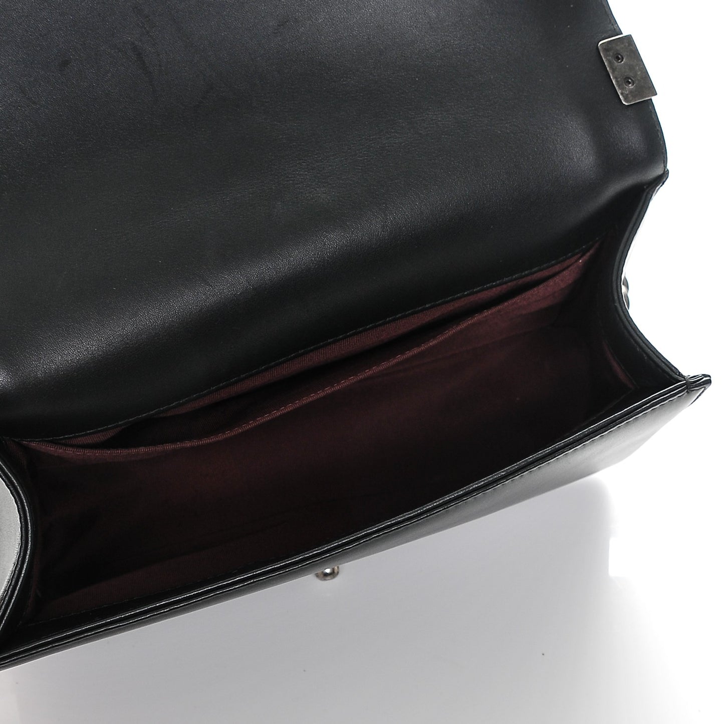 Calfskin Horizontal Quilted Medium Boy Flap Black