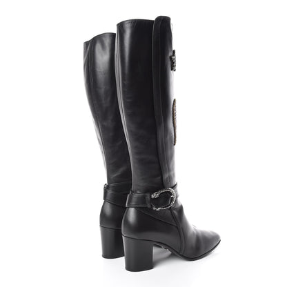 Gucci Calfskin Dionysus Embellished Elizabeth Knee High Boots 40 Black 4 of 9