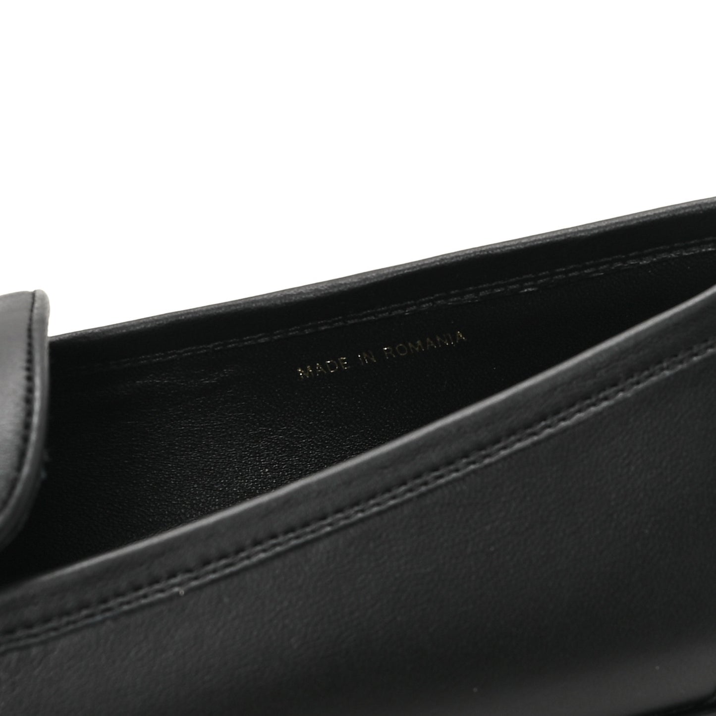 Lambskin Mens Stitched CC Loafers 42 Black