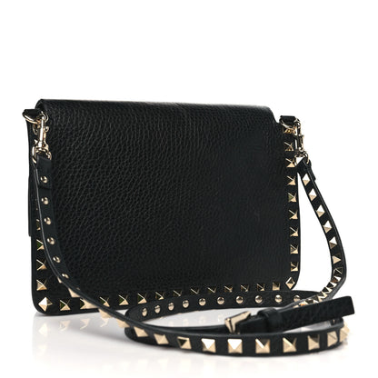 Valentino Garavani Vitello Rockstud Side Slip Crossbody Black 3 of 9