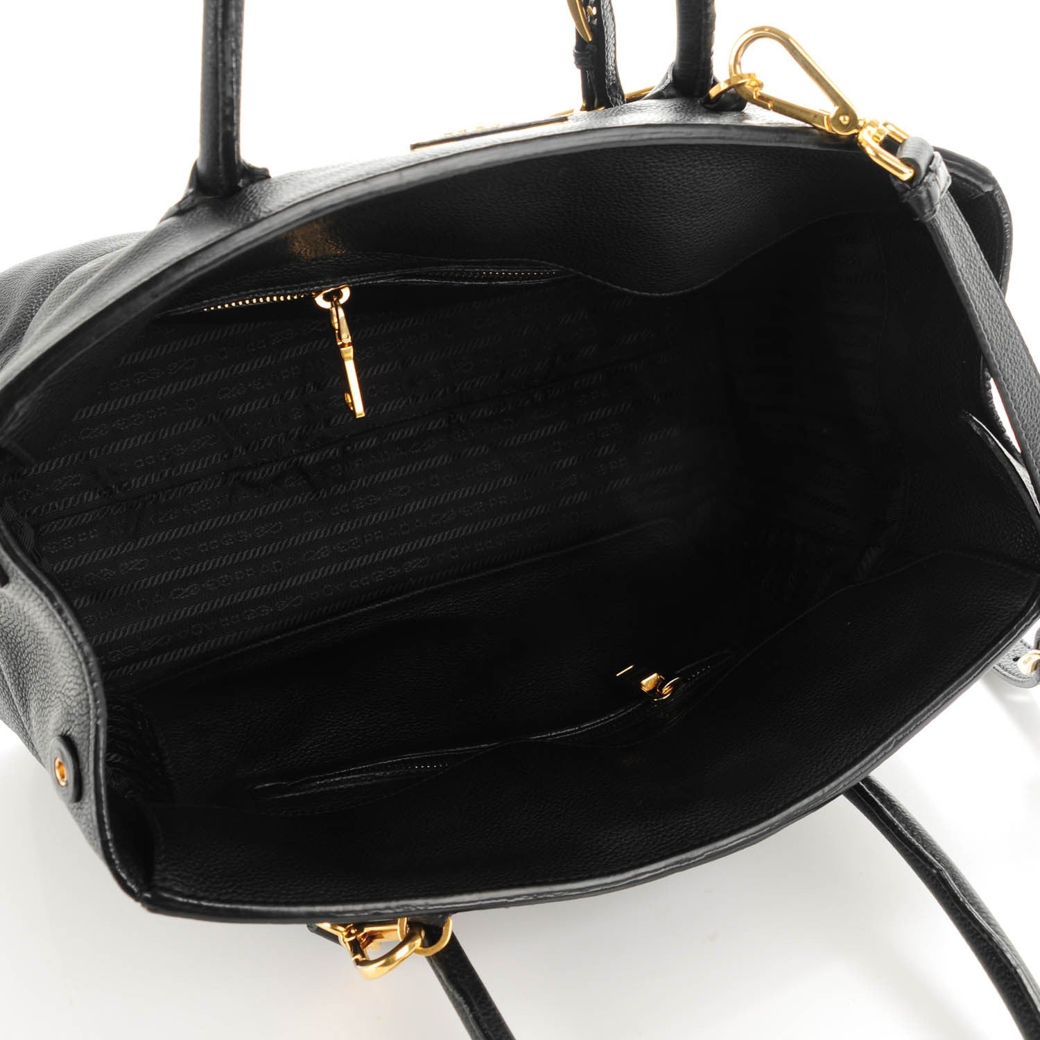 Prada Vitello Grain Tote Black 5 of 8