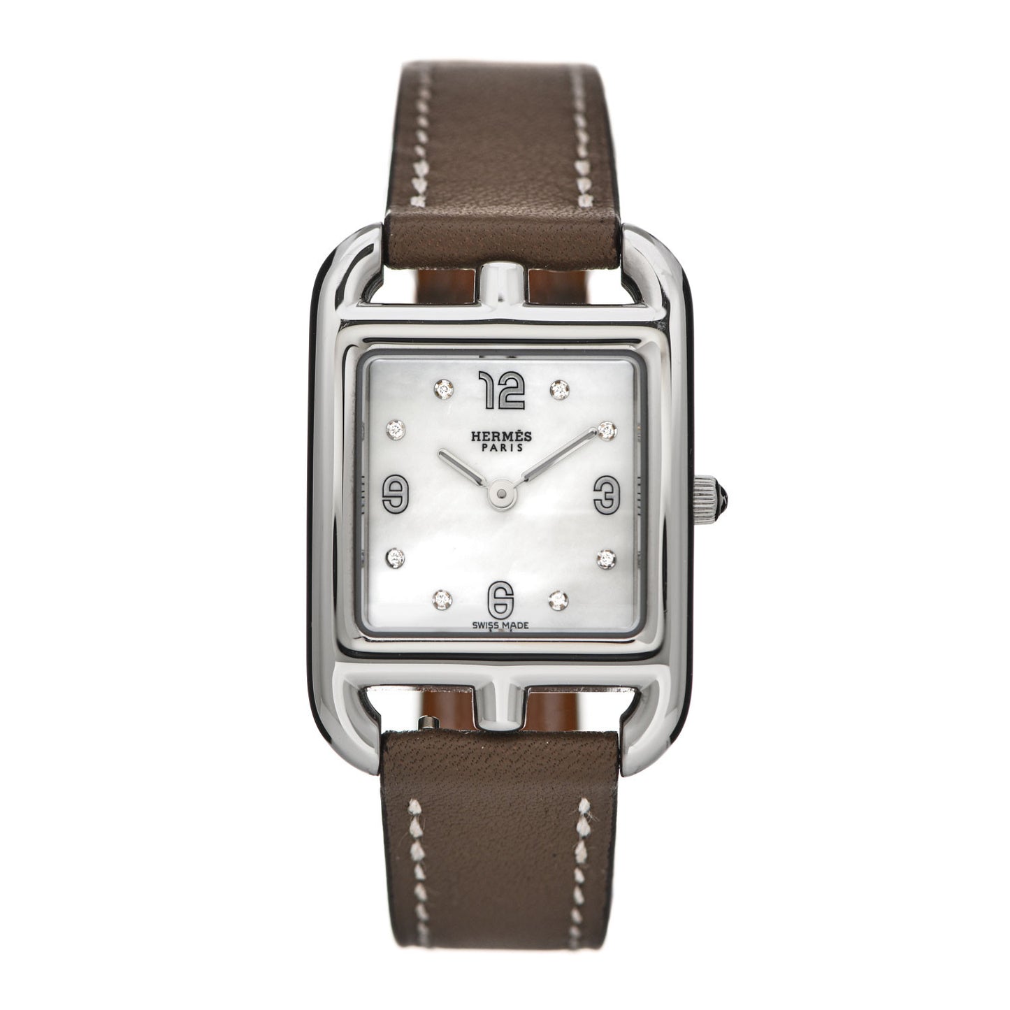 Stainless Steel Swift Diamond Mother of Pearl 23mm Cape Cod Quartz Watch Etoupe