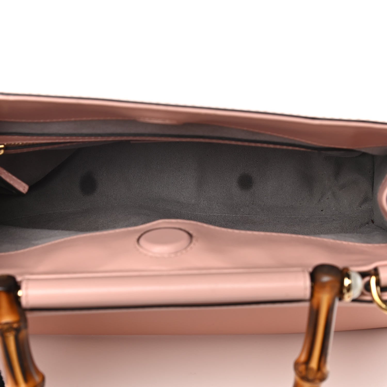 Gucci Nappa Bamboo Web Small Nymphaea Top Handle Bag Perfect Pink Mystic White 9 of 27