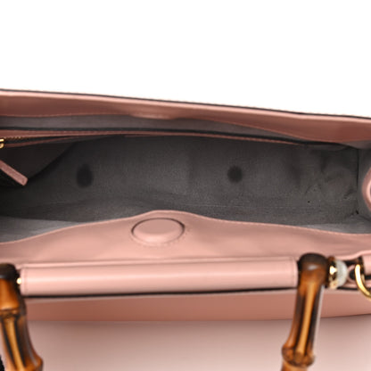 Gucci Nappa Bamboo Web Small Nymphaea Top Handle Bag Perfect Pink Mystic White 9 of 27