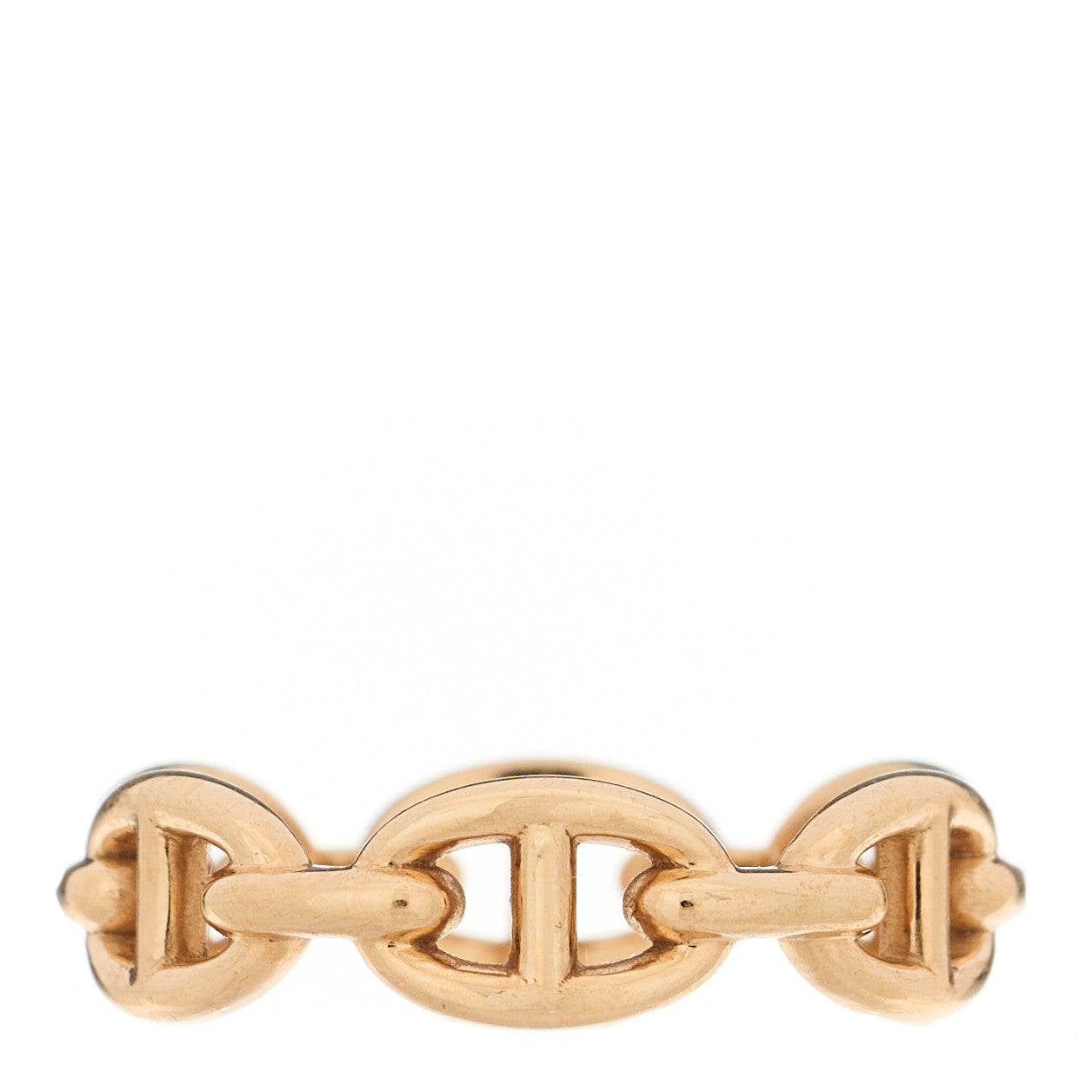 Hermes 18K Rose Gold PM Chaine d'Ancre Enchainee Ring 57 8 1 of 8