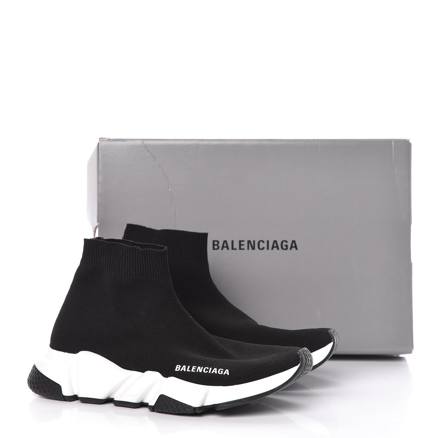 Neoprene Knit Womens Speed Sneakers 38 Black White