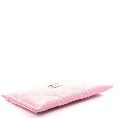 Chanel Iridescent Caviar Quilted Card Holder Rose Pink 4 of 8