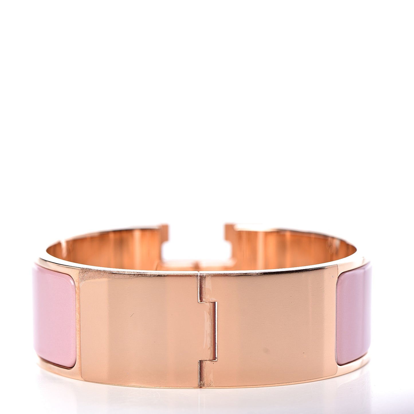 Enamel Wide Clic Clac H Bracelet PM Rose Nacarat