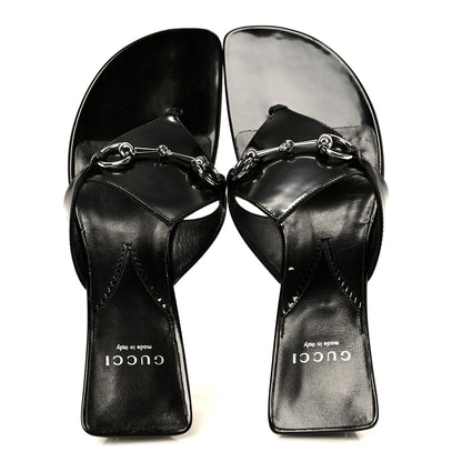 Gucci Malaga Kid Regent Calfskin Mariame Horsebit 55mm Mule Slide Sandals 39.5 Black 2 of 9