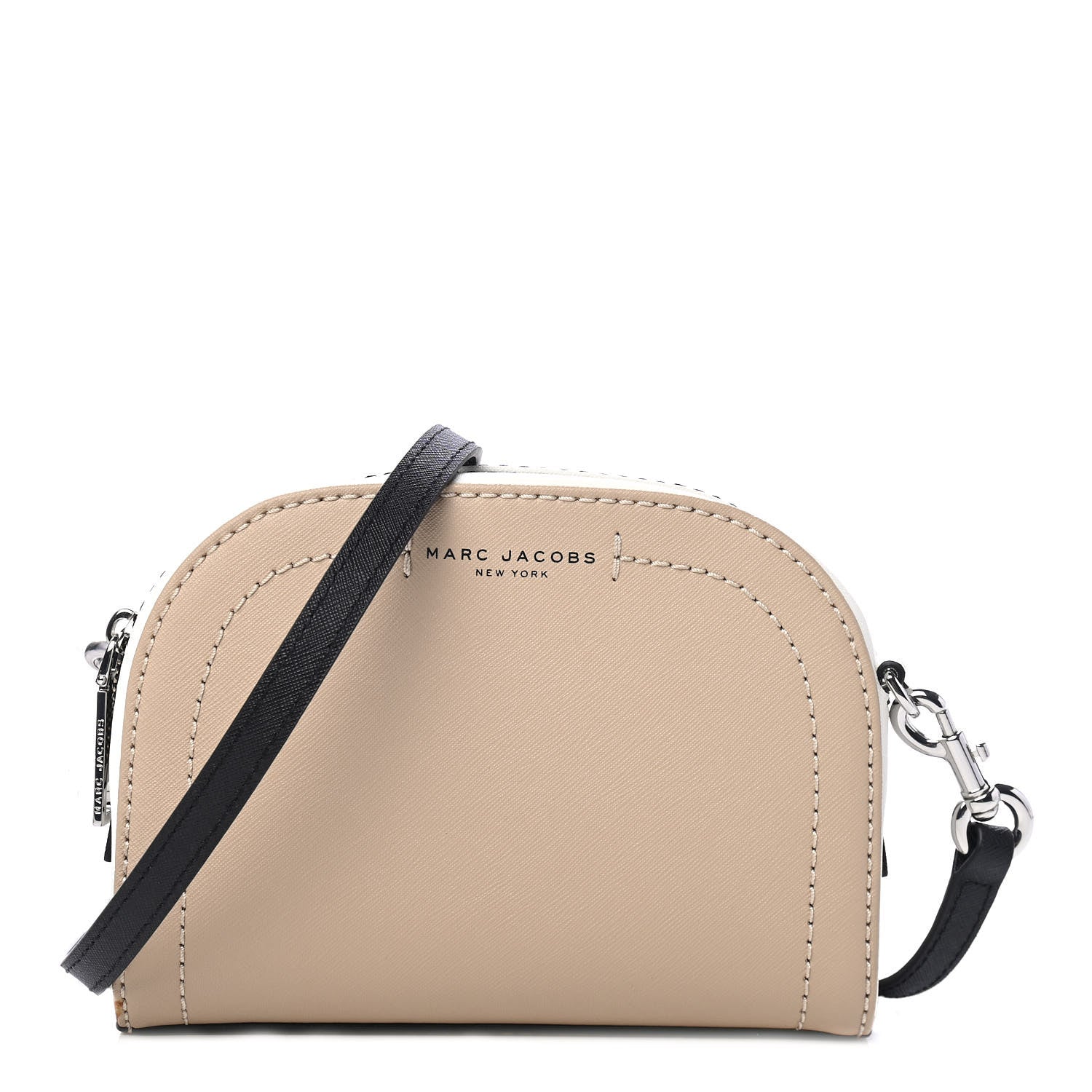 Marc Jacobs Saffiano Playback Boxed Dome Crossbody Beige 1 of 4