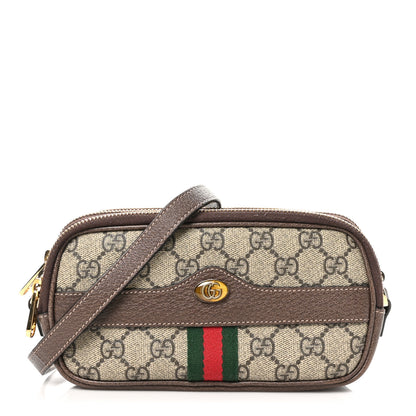 Gucci GG Supreme Monogram Web Mini Ophidia GG Bag Brown 1 of 10