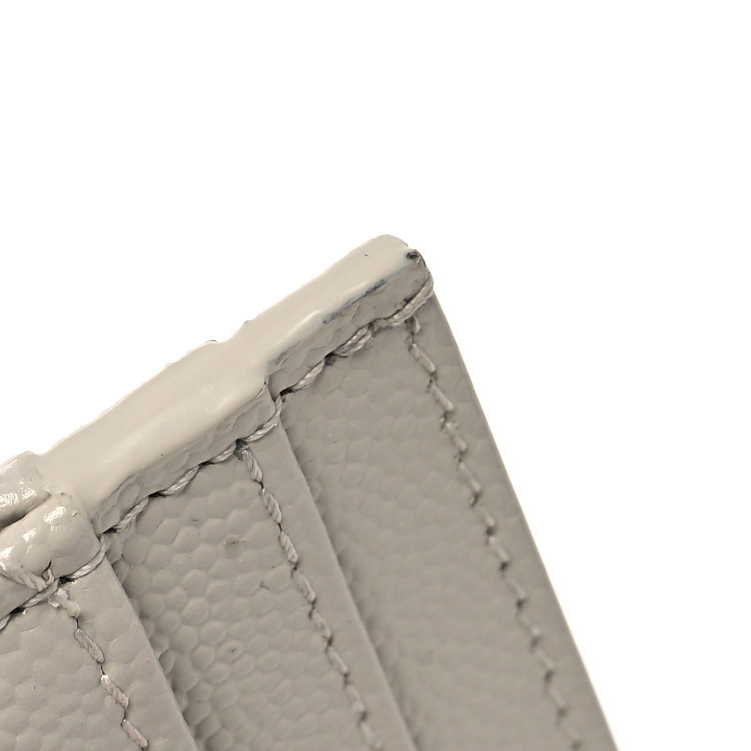 Saint Laurent Grain De Poudre Matelasse Chevron Monogram Credit Card Case Crema Soft 13 of 16
