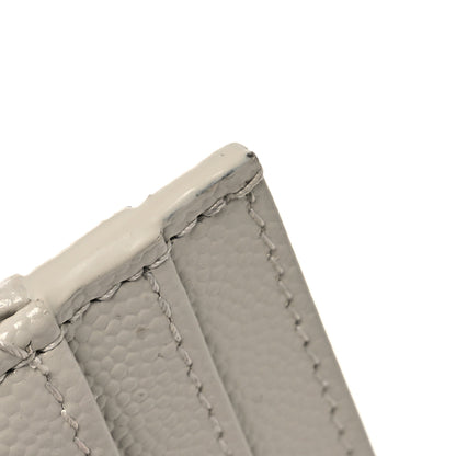 Saint Laurent Grain De Poudre Matelasse Chevron Monogram Credit Card Case Crema Soft 13 of 16