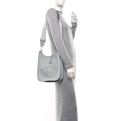 Hermes Taurillon Clemence Evelyne III PM Bleu Pale 2 of 10