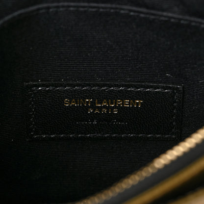 Saint Laurent Iridescent Grain De Poudre Matelasse Chevron Monogram Bill Pouch Gold 6 of 6
