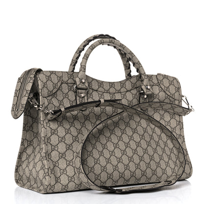 Balenciaga X GUCCI GG Supreme Monogram Neo Classic Silver Hardware City Beige Ebony 3 of 9