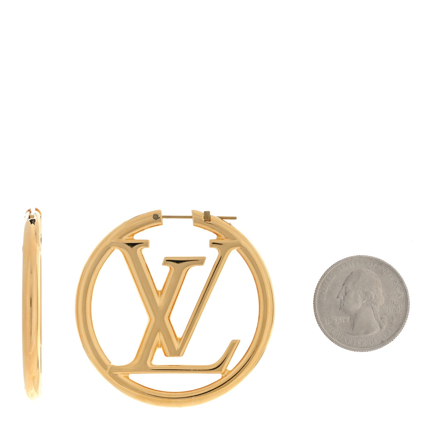 Metal Louise Hoop Earrings Gold