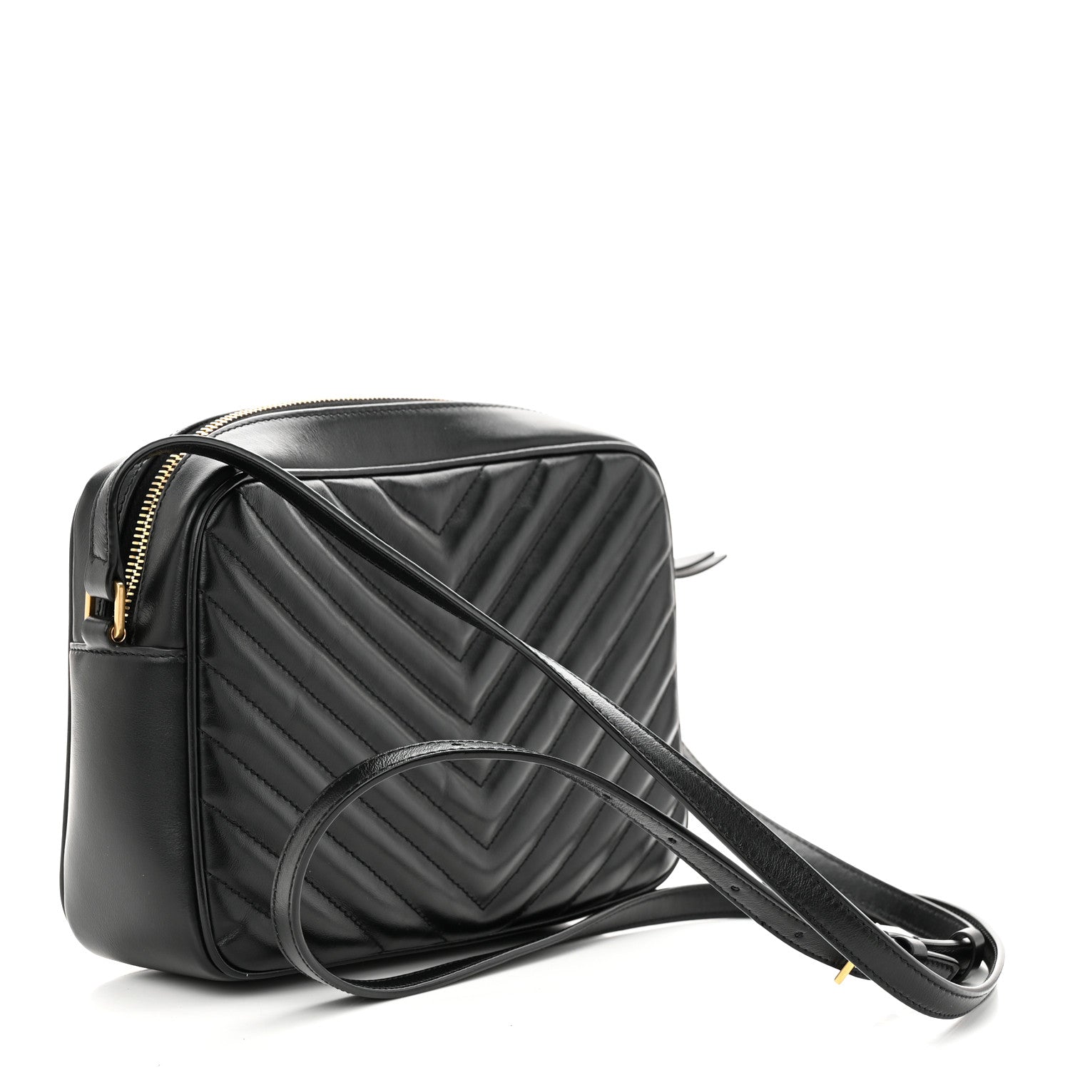 Saint Laurent Calfskin Matelasse Monogram Lou Camera Bag Black 3 of 12