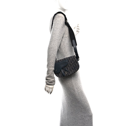 Christian Dior Oblique Saddle Messenger Pouch Blue Black 2 of 10
