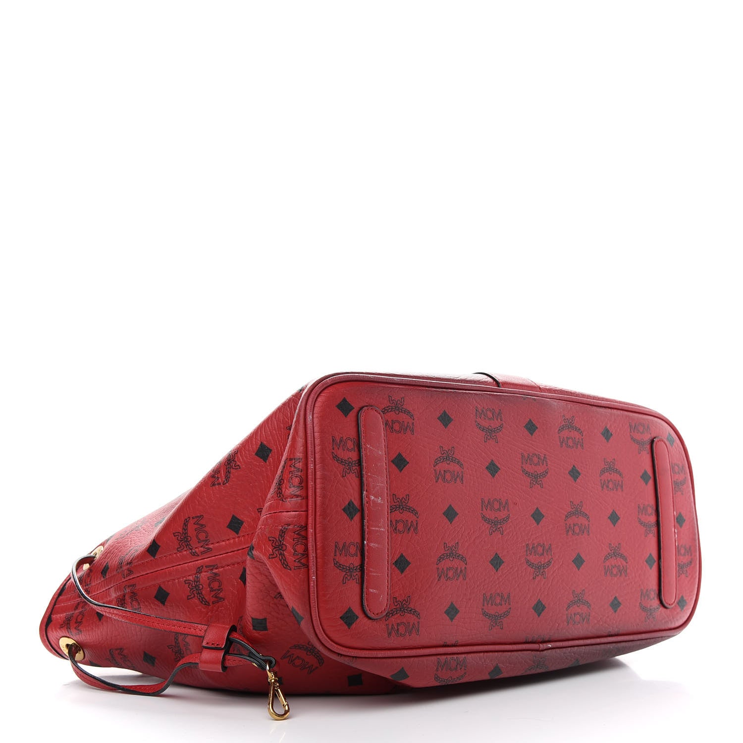 MCM Visetos Medium Liz Reversible Shopper Tote Ruby Red 4 of 17