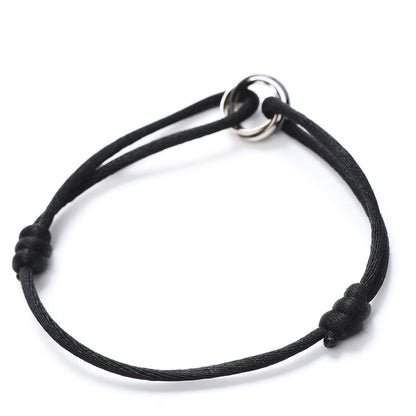 Cartier 18K White Gold Ceramic Trinity Cord Bracelet Black 5 of 14