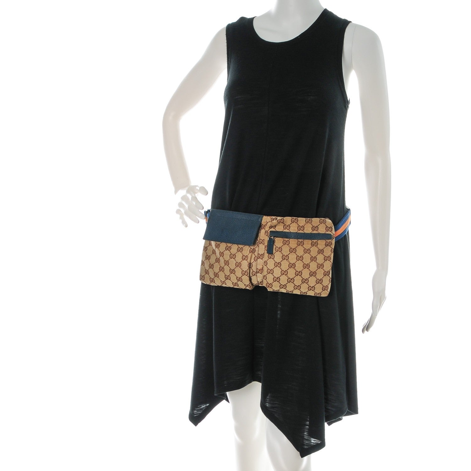 Gucci GG Monogram Web Double Pocket Belt Bag Turquoise 2 of 7