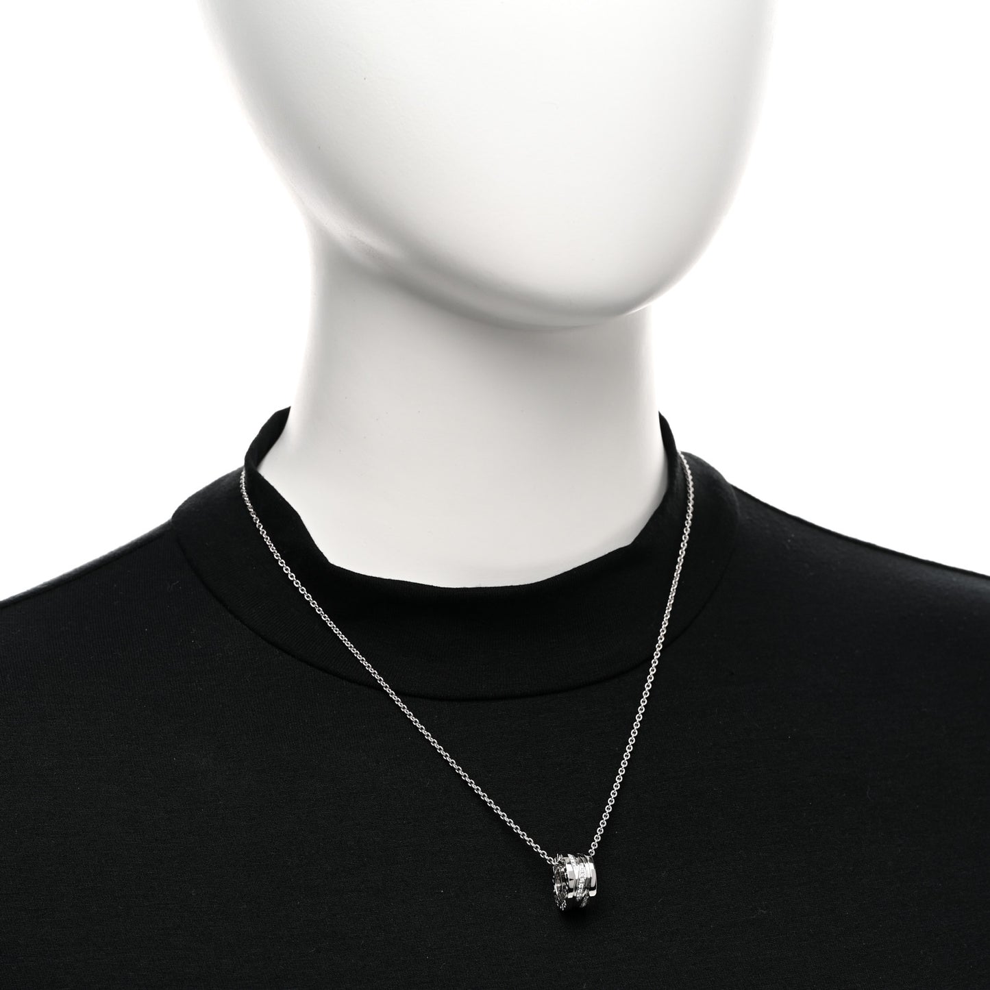 18K White Gold Diamond B.Zero1 Legend Pendant Necklace