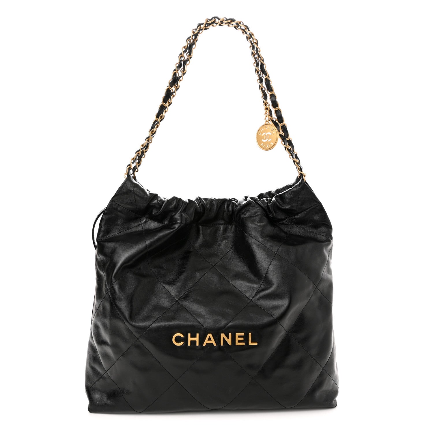 Chanel Shiny Calfskin Quilted Chanel 22 Black 3 of 11
