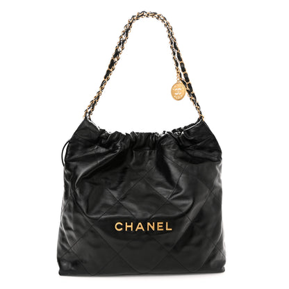 Chanel Shiny Calfskin Quilted Chanel 22 Black 3 of 11
