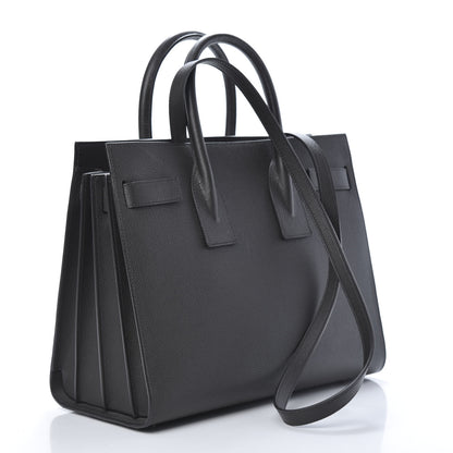 Saint Laurent Grained Calfskin Small Sac De Jour Coal 2 of 9