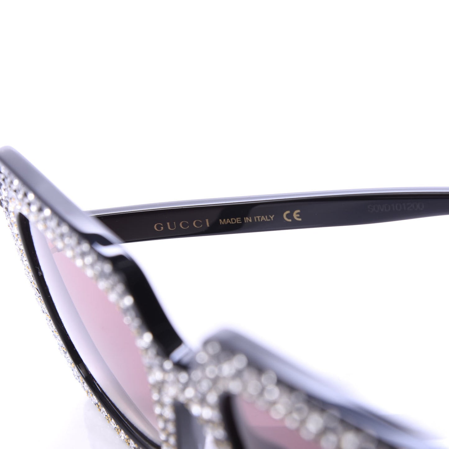 Acetate Crystal Oversize Sunglasses GG0148S Black