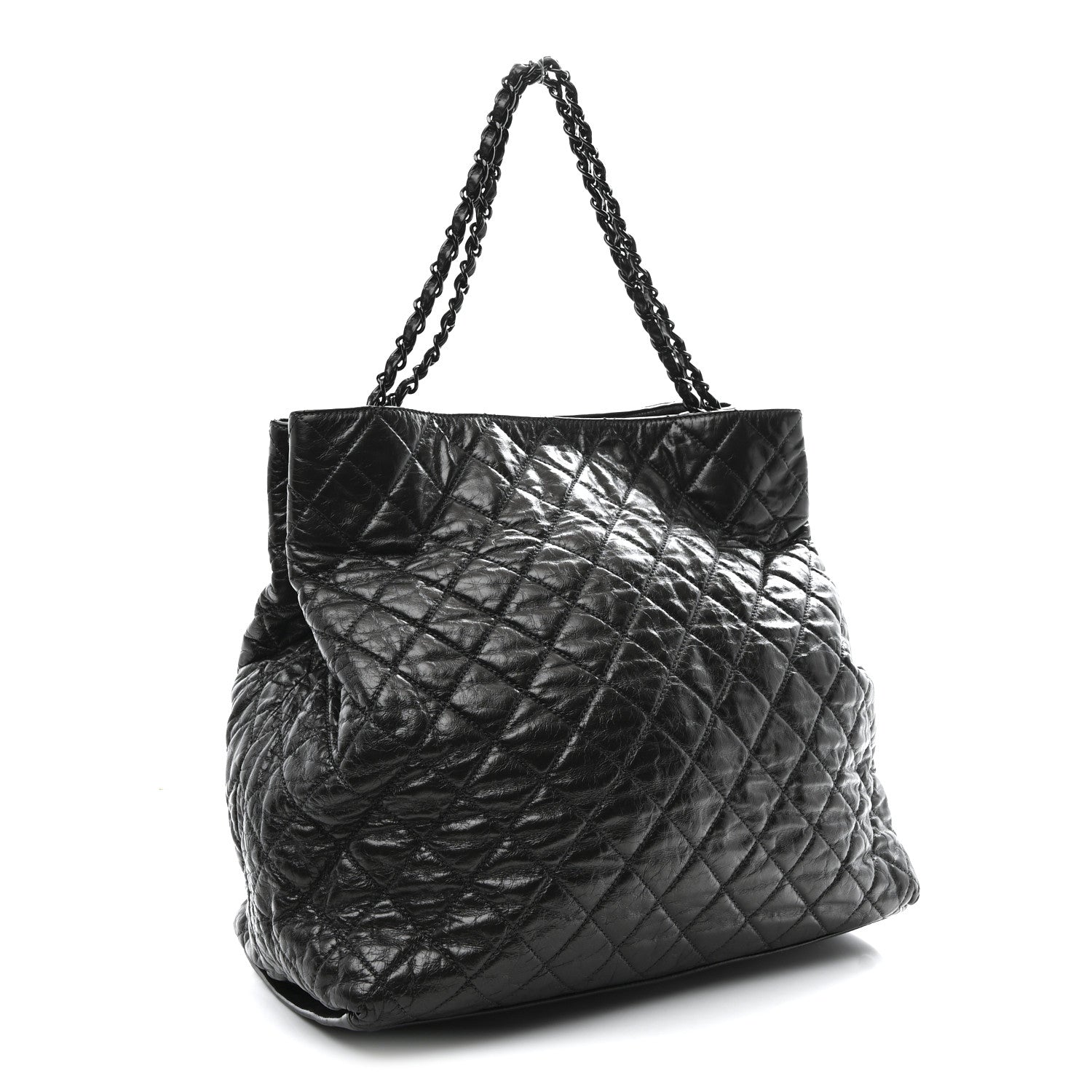 Chanel Glazed Calfskin Quilted Large Chain Me Tote Dark Grey 3 of 10