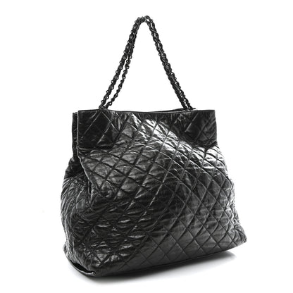 Chanel Glazed Calfskin Quilted Large Chain Me Tote Dark Grey 3 of 10
