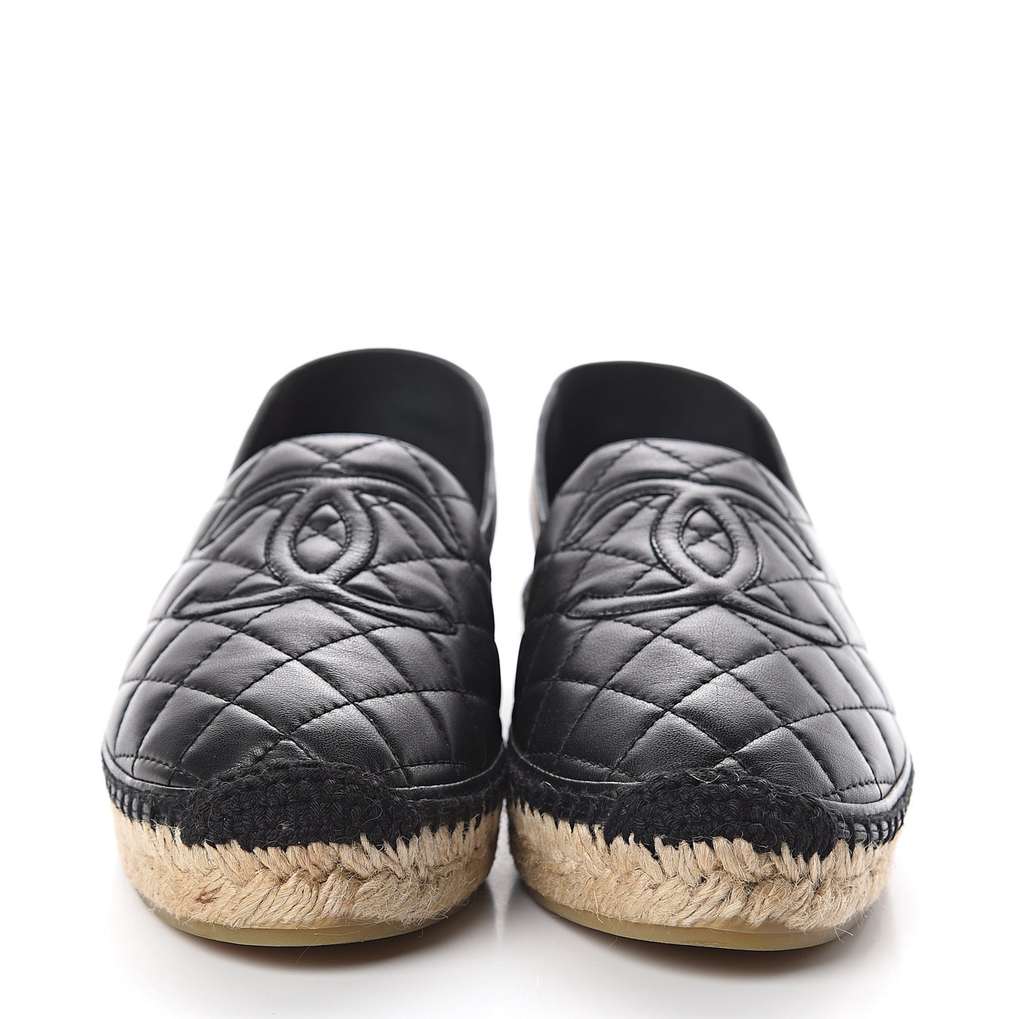 Lambskin Quilted CC Espadrilles 39 Black