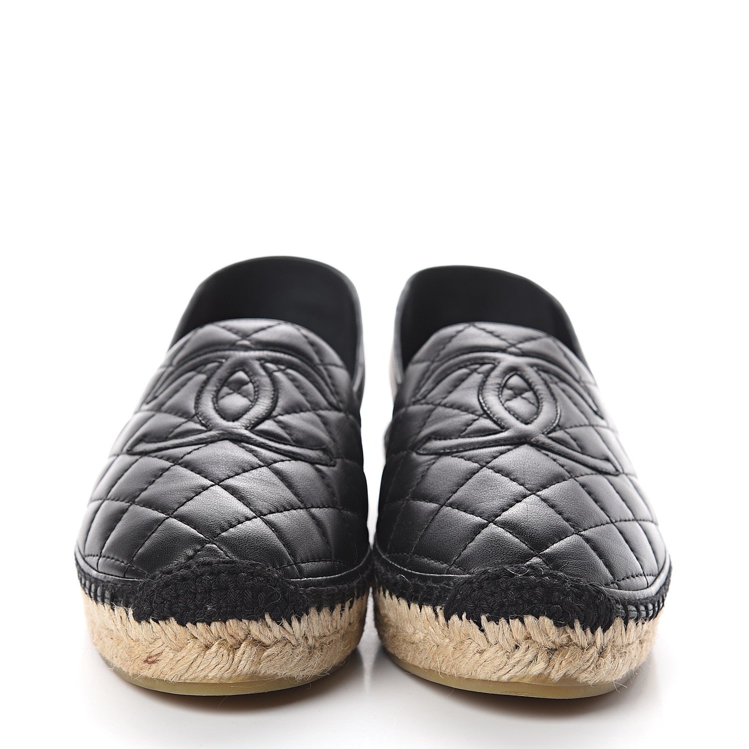 Chanel Lambskin Quilted CC Espadrilles 39 Black 2 of 7