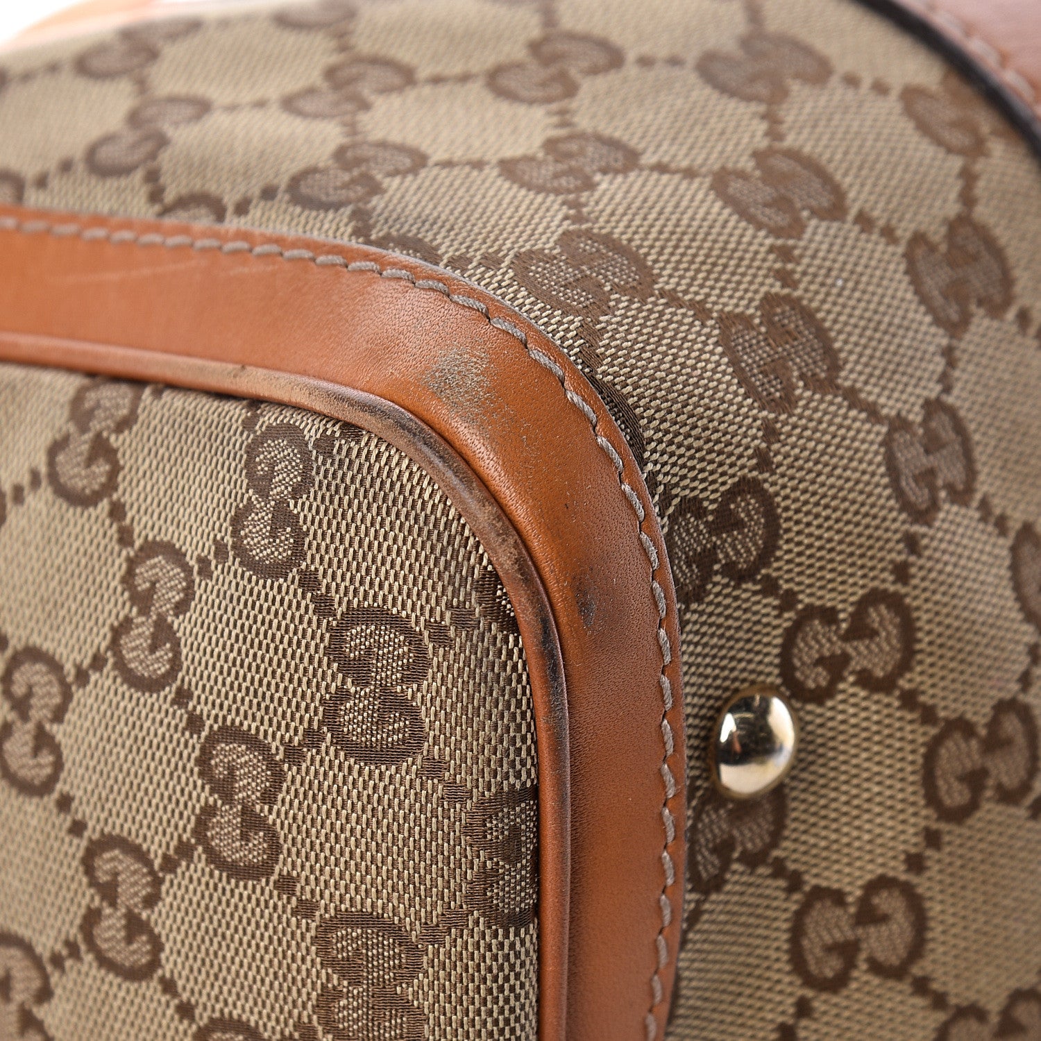 Gucci Monogram Vintage Web Medium Boston Tobacco 17 of 19