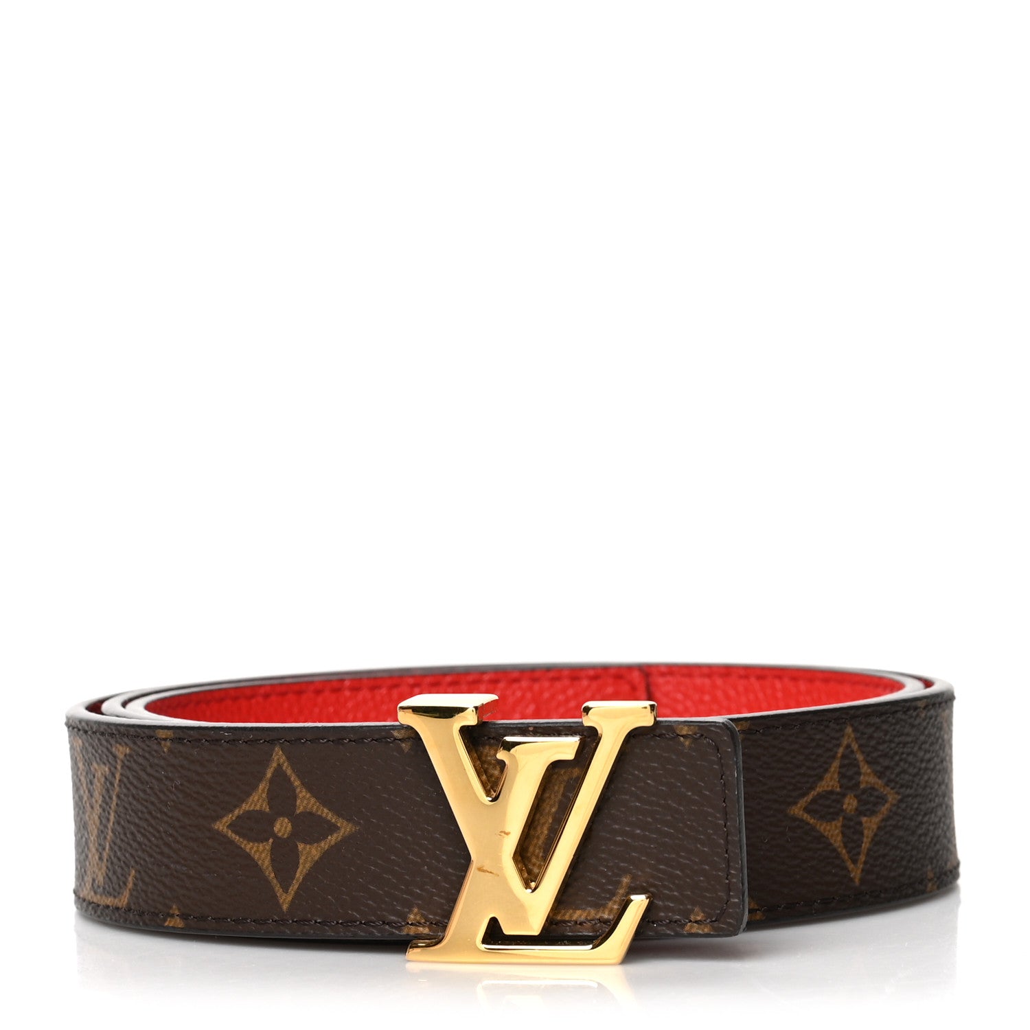 Louis Vuitton Monogram 30mm LV Initiales Reversible Belt 85 34 Coquelicot 1 of 6