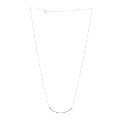 Tiffany 18K Rose Gold Small T Smile Pendant Necklace 3 of 6