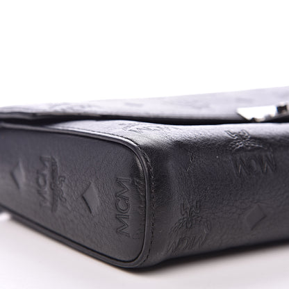 MCM Calfskin Ottomar Monogram Medium Millie Crossbody Bag Black 7 of 9