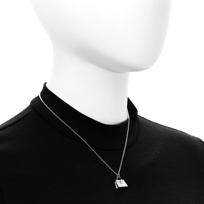 Hermes 18K White Gold Diamond Kelly Amulette Pendant Necklace 2 of 6