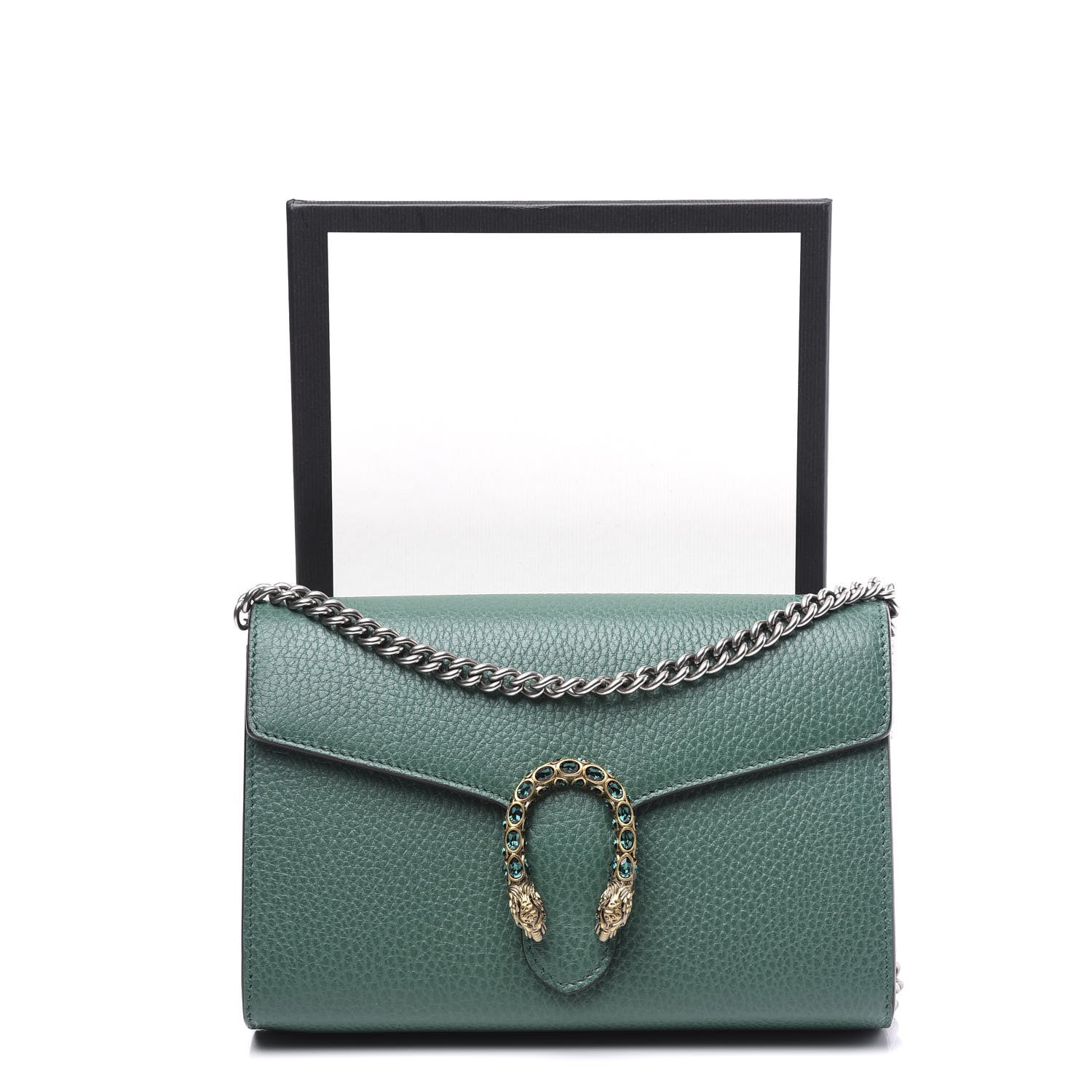Gucci Calfskin Mini Dionysus Chain Wallet Emerald 11 of 11