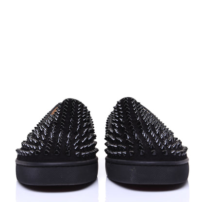 Christian Louboutin Velvet Spikes Mens Roller Boat Flats 44 Black 3 of 11