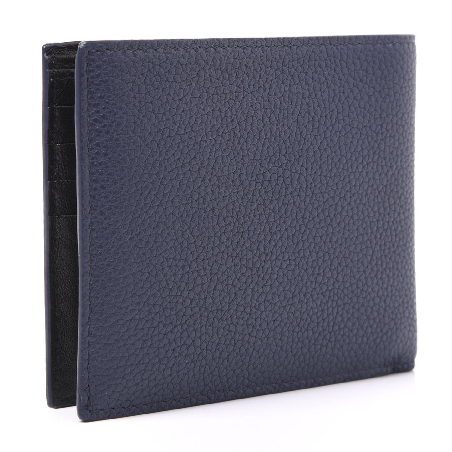 Calfskin Everyday Square Bi-Fold Wallet Bleu