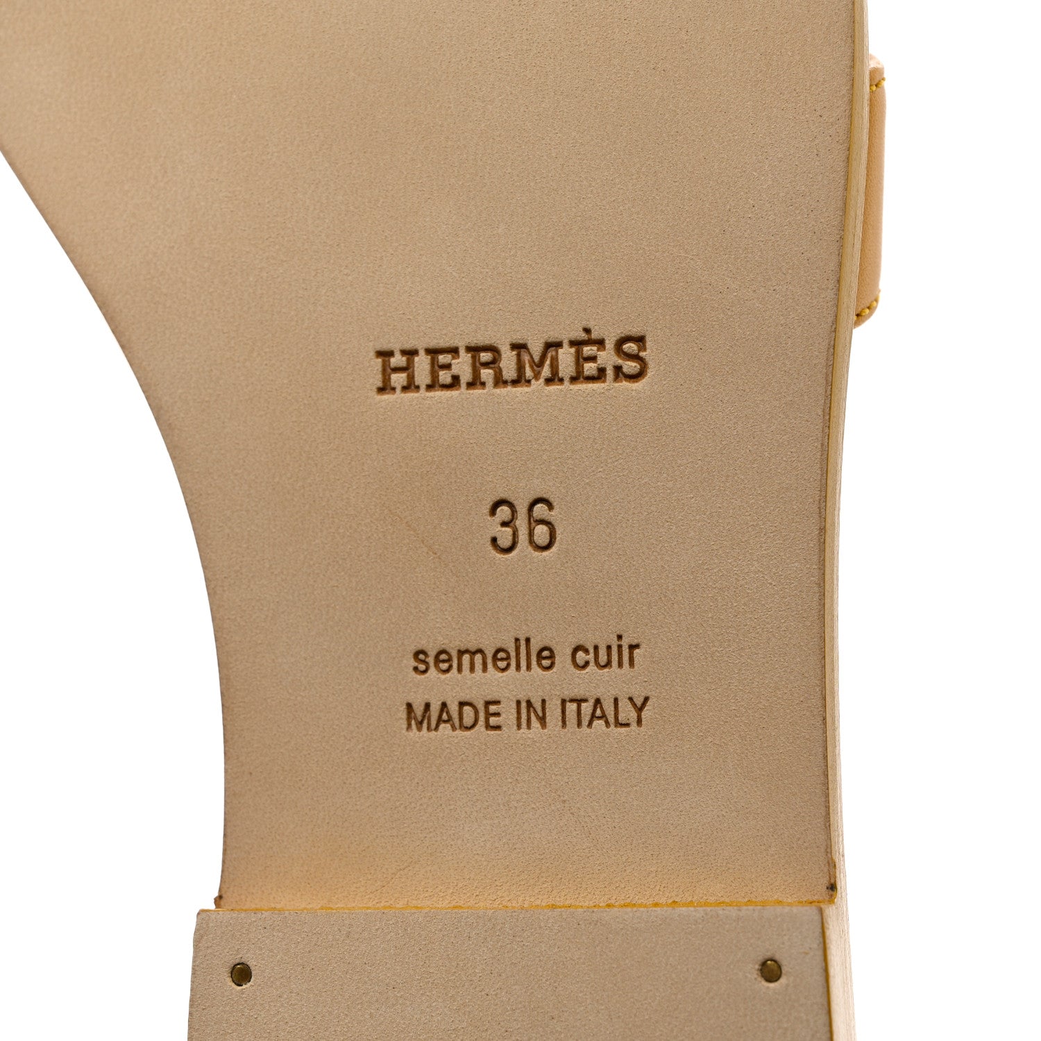 Hermes Calfskin Oran Sandals 36 Jaune Citron 8 of 9