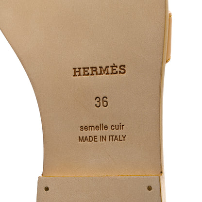 Hermes Calfskin Oran Sandals 36 Jaune Citron 8 of 9