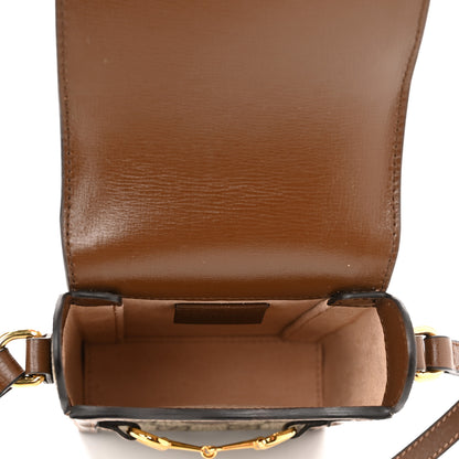 Gucci GG Supreme Monogram Mini Horsebit 1955 Crossbody Bag Beige Brown Sugar 5 of 12
